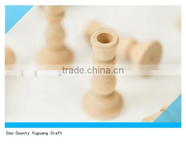 3 Inch Tall Unfinished Wooden Candle Holders for Wedding Decor photo-3
