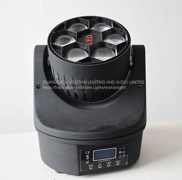 Mini Moving Head Light 6PCSx10W RGBW 4in1 LED Bee 6Eyes Strobe Light for Bar photo-2