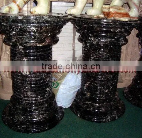 NATURAL BLACK ZEBRA MARBLE PEDESTALS photo-5