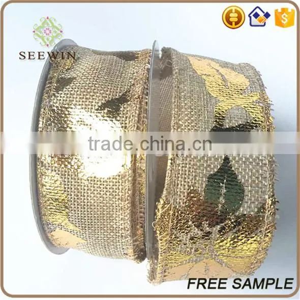 Cheap Wholesale Polyester Organic Linen for Leaves Ribbon photo-4