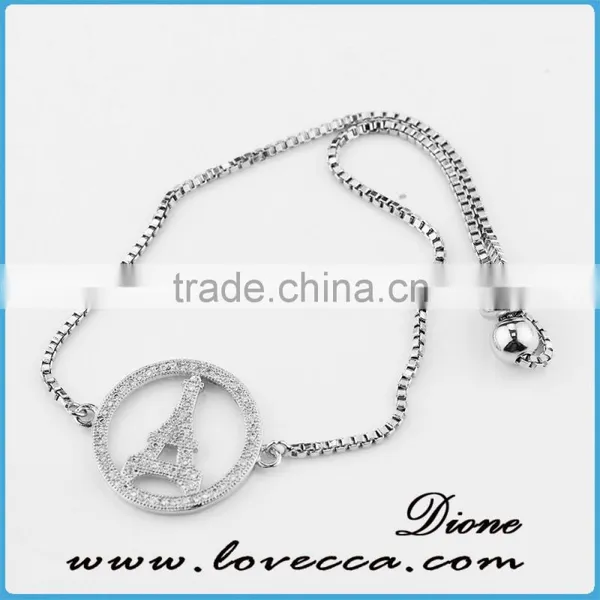 White Gold Diamond Dollar Bracelet 18K Micropave, Pave Diamonds Bracelet photo-2