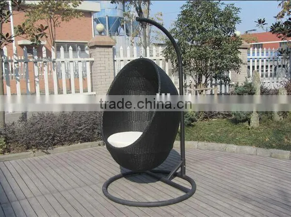 Patio Rattan Hanging Egg Chair & Stand photo-4