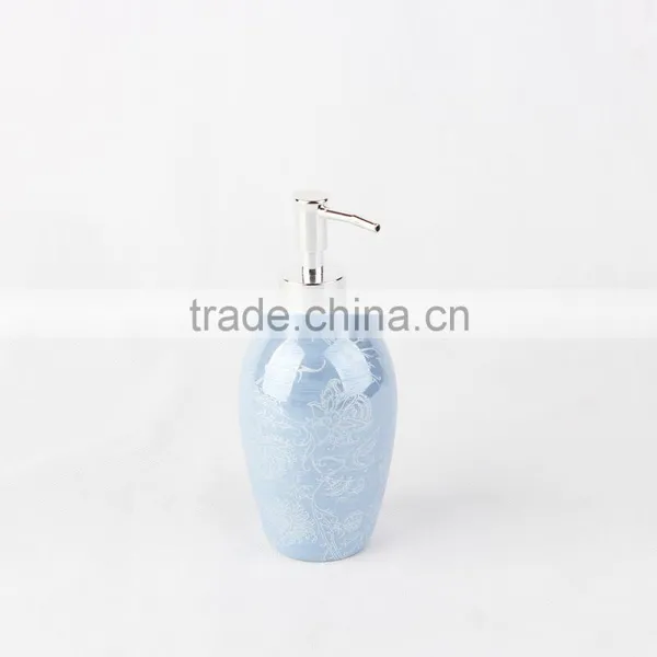 Wholesale Blue Glazed Decal Bathrooms Set Ceramic photo-4