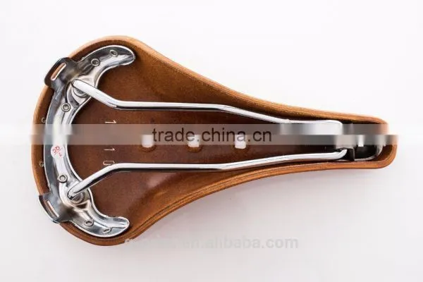 High Quality Cow Leather Bicycle Bike Saddle photo-4