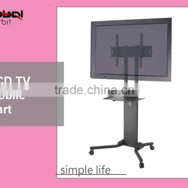 New Design Adjustable Shelf Television Cart Swivel TV Trolley TV Mount With Projector Holder photo-6