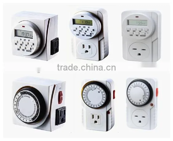 Easy-operation Small 24 Hours Mechanical Timer With Switch & Two Side Outlets photo-3