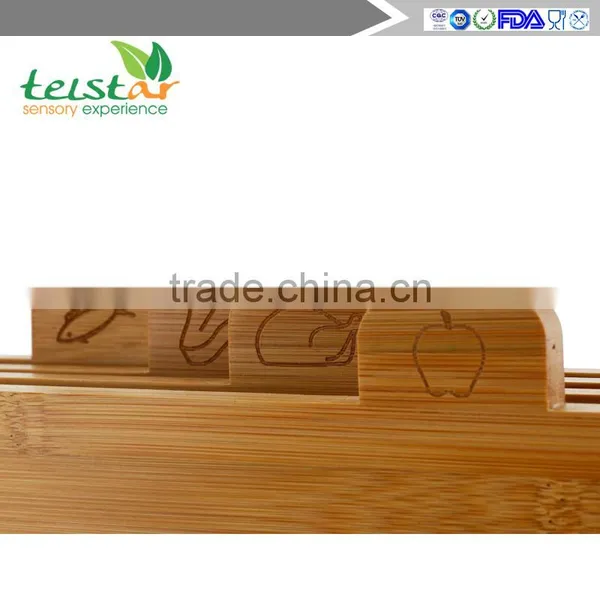 Bamboo Index Cutting Boards- All Natural Chopping Board With 4 Index Tabs by Good Cooking photo-3
