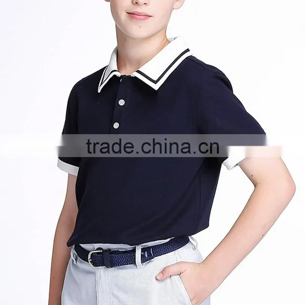 British Student Boys T-shirt Polo Shirt, V Collar College, Short Sleeved Sweat Can Custom photo-5