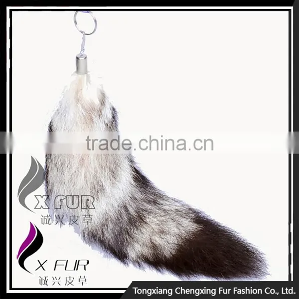 CX-R-06 Custom Fur Keychain/ Promotion Genuine Fox Fur Tail Key Chain photo-2