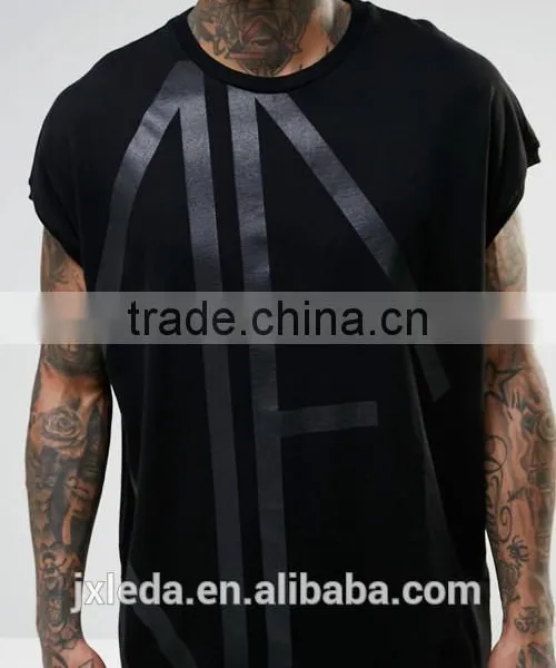 Fashion Hip Hop Style Street Wear Design Oversized Printing Black T-shirt Men Custom photo-3