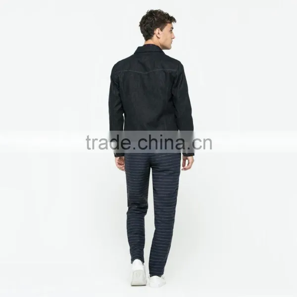 Wholesale Custom Plain Black Winter Man Jacket Denim Factory Price photo-2