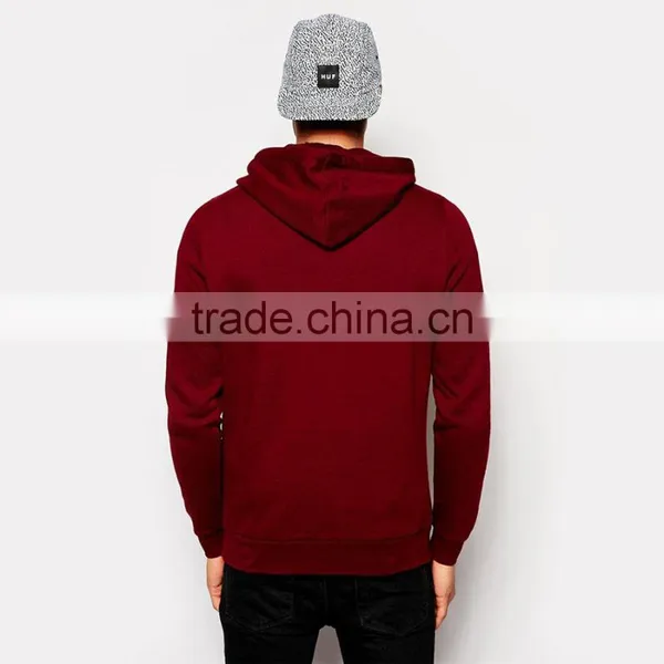Custom Mens Red Plain Pullover Hoodies photo-2