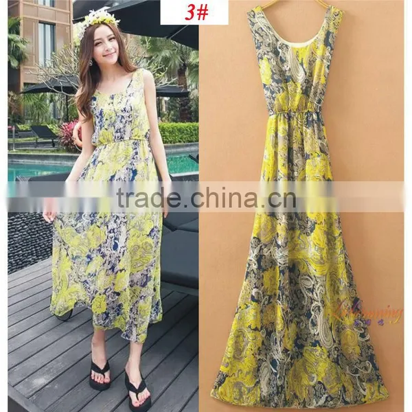 Fashion Women Long Chiffon Maxi Dress Summer Beach Dress photo-6