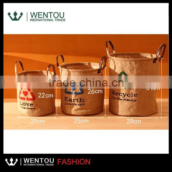 New Green Activists Monogrammed Burlap Basket photo-6