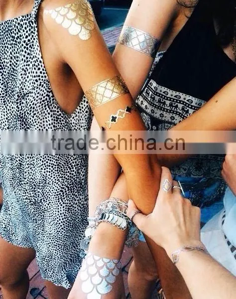 Wholesale Gold and Silver Metallic Temporary Tattoo Sticker photo-3