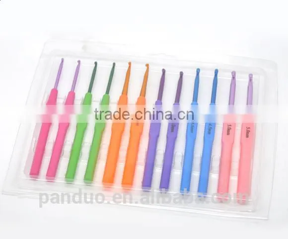 12PCs Aluminum Crochet Hooks, 2.5-5.0mm,Customize