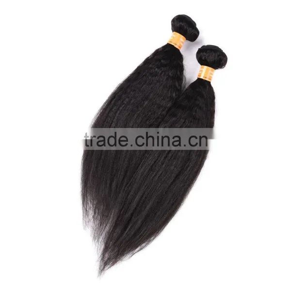 New Style Natural Colored Top Quality Indian Kinky Straight Yaki Hair Weave photo-6