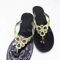 Flower Decorate Elegant Fancy Lady Flat Slipper Nice Lady Flip Flops