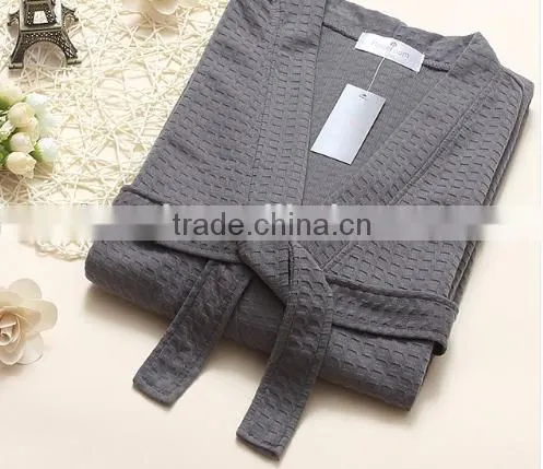100% Cotton Plus Size Quilted Waffle Bathrobe for Wholesale photo-3