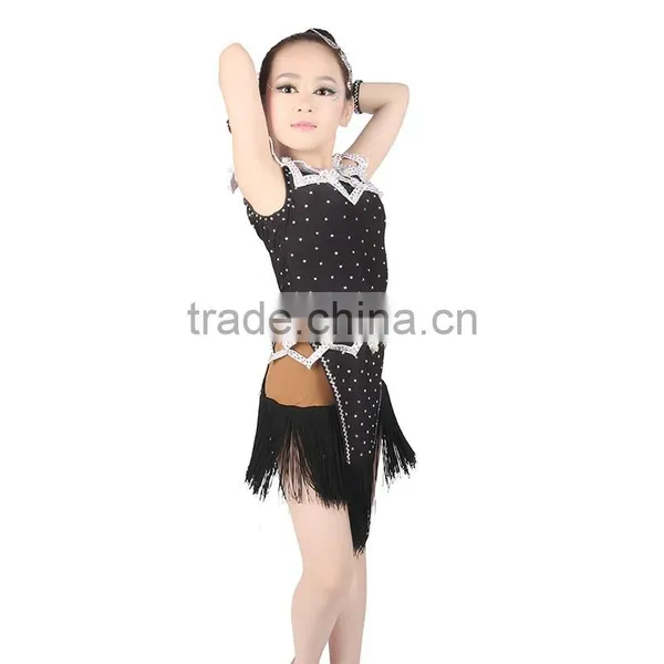 2017 Fringed Girls Child Ballroom Latin Dance Costumes For Kids photo-3