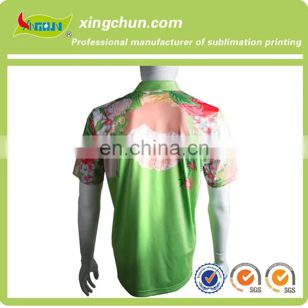 Colorful Flowers Design High Quality Polyester Dye Sublimation Printing Men's Polo Tees for Promotion photo-4