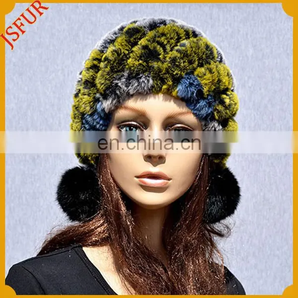 Fur Pom Poms Wholesale Rabbit Winter Fur Hat photo-5