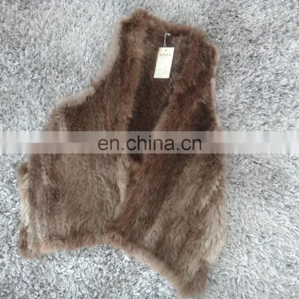 Knitted Real Mink Fur Irregular Vest for Women photo-3