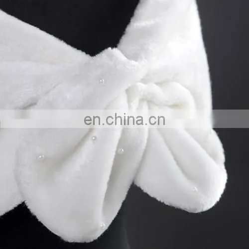 Grace Karin Ladies Faux Fur Elegant Winter White Bridal Wedding Shawls And Wedding Wraps CL2614 photo-4