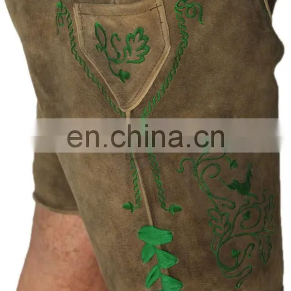 German Outfit Trachten Wears / Oktoberfest Lederhosen / Kurze Lederhose / Bavarian Shorts / Leather Pants (bavarian Lederhosen) photo-3