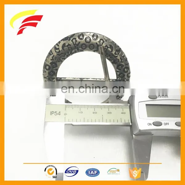 Metal Vintage Rounds Shape Pin Buckle Antique Style Tri-glide Belt Buckle photo-6