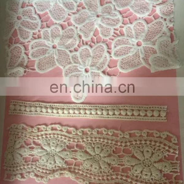 Chinese Supplier Hot Sale Popular Wholesale Swiss Lace Fabrics / African Lace / Guipure Chemical Lace for Women Wear photo-2