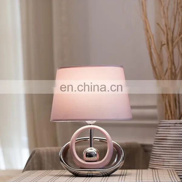 Nordic Simple Style Custom Table Decoration Ceramic Base Home Decor Pink Table Lamp for Hotel Bedside photo-6