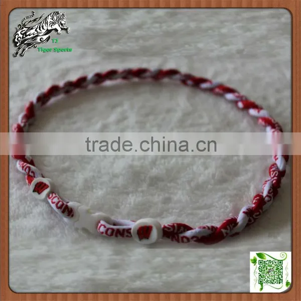 NCAA Wisconsin Badgers University Sports Twisted Tornado Necklace