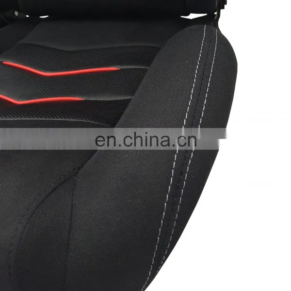 Black Suede Red Patch With Black Stitching Racing Seat Universal Car Use photo-5