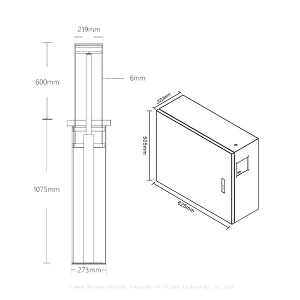 UPARK High Quality 36V DC Private Area Anti-theft Car Park Security Barrier Sealed Warning Post Automated Lifting Bollard photo-5