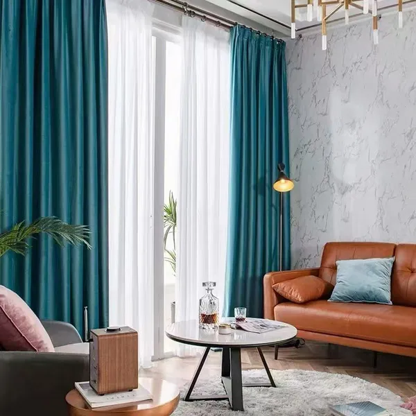 Hot Sale Stocks Fabrics 100% Polyester Faux Silk Curtain Ready Made Curtain Flame Retardant Anti-Static Fabric Flame Retardant Fabric FR Protective Fabric