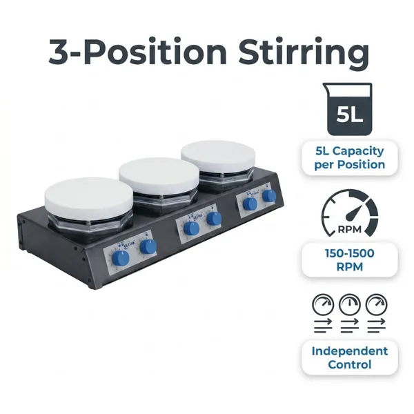 3 Positions Magnetic Stirrer Hotplate photo-2