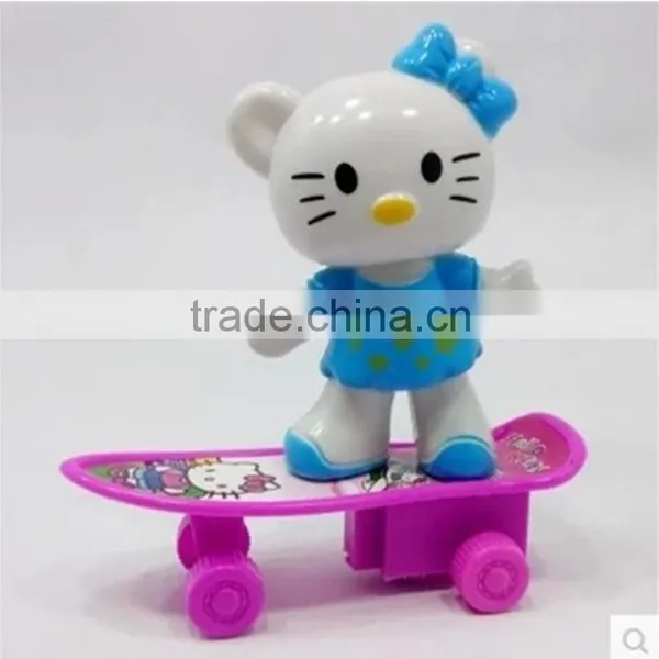 New Arrival Hello Kitty Figurine With Cartoon Skateboard,Cartoon Pull Back Hello Kitty Toys photo-3