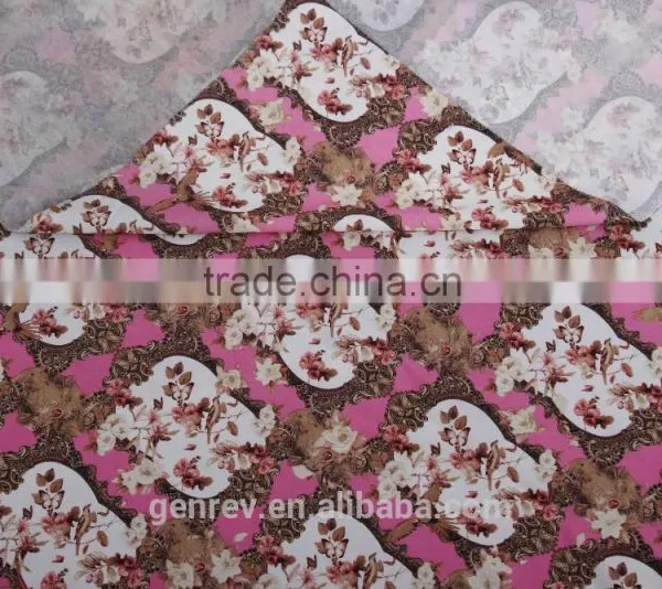 Polyesteter Fabric Printing Digital Fabric Printing 100polyester Flower Printed Fabric photo-3