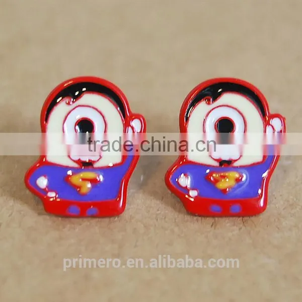 Cartoon Despicable Me Earrings Piercing Ear Stud Batman SpiderMan Iron Man photo-2