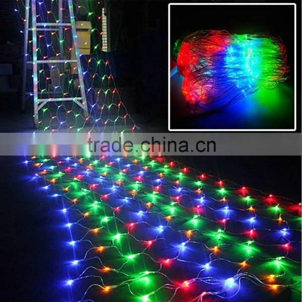 Fullbell Net Led Flood Lights White Wire 200 LED Wedding Fairy Blinking Led Net Lights Outdoor Twinkle Christmas Decoration photo-2