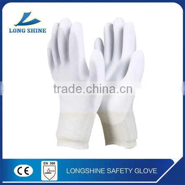High Quality White ESD Palm PU Coated Safety Gloves/Working Glove photo-4