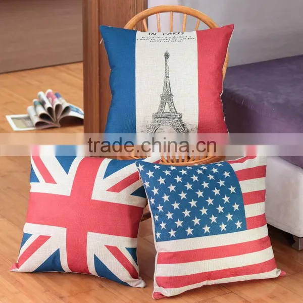 Wholesale & Retails FLAGS Linen Cushion Covers Pillow Cases Pillow Cover 45x45cm