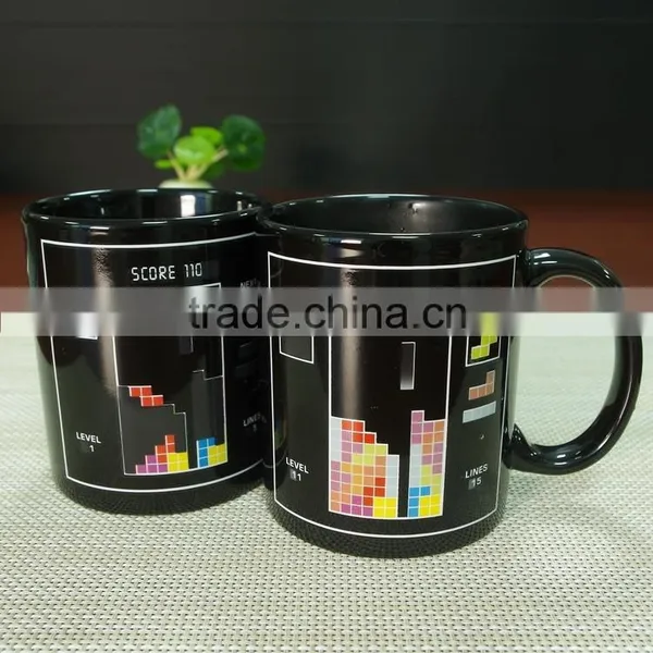 New Design Black Printing Cup Color Changing Ceramic Coffee Mug Magic Mug photo-6