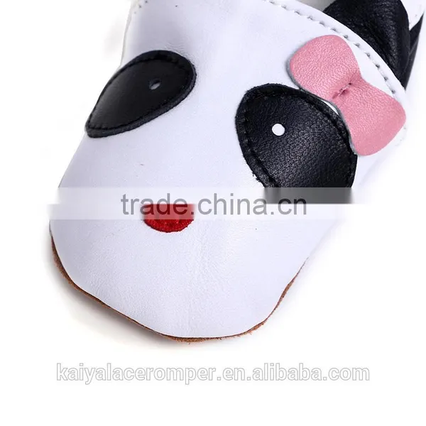 Soft Sole Baby Shoes,Handmade Infant Girl Panda Black White Baby Slippers Quality Choice photo-4