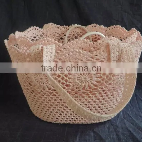 Manufacturers Selling Handmade Cotton Simple Fashion Hook Flower Hand Basket photo-6