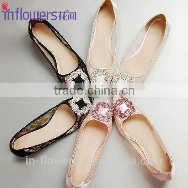 Customized Handmade Rhinestone Flat Shoes for Ladies photo-4