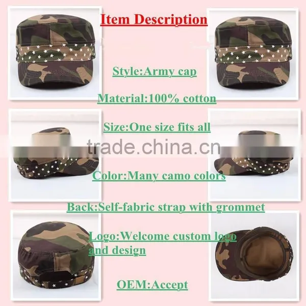 High Quality Custom Logo OEM Order Hunting Camouflage Military Hat photo-2