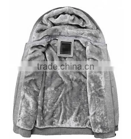 New Thick Velvet Hooded Zip Coat Hoodies Men Winter Jackets Quality Choice photo-5