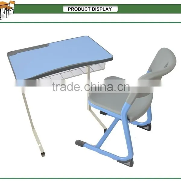 New Design Wood Color School Desk and Bench